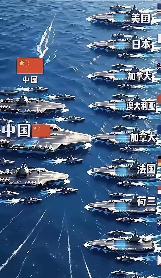 中国单挑9大国？9国近6万人堵到110公里外，解放军两艘侦察船一南一北穿出岛链！