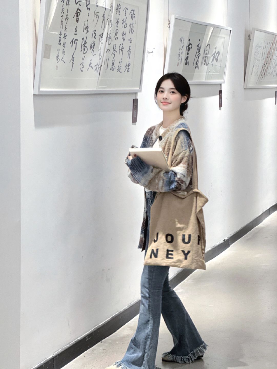 方圆脸通勤穿搭 慵懒休闲风