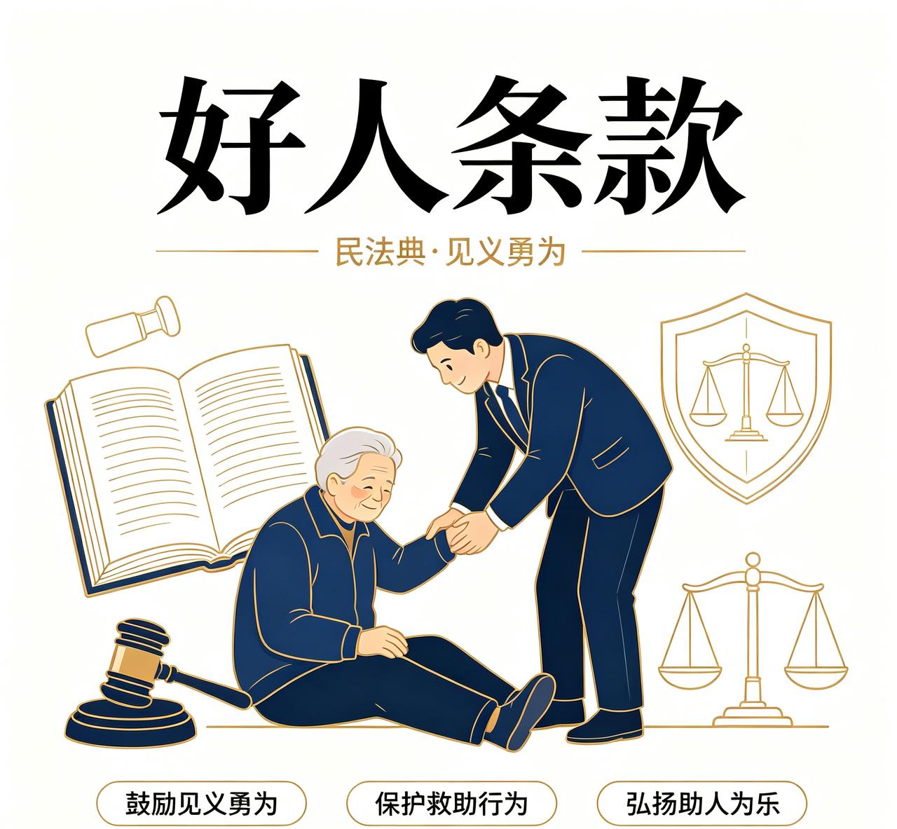 今天才知道法律上有“好人条款”，以后再也不用担心帮人被讹了。
“不敢扶，不敢帮”