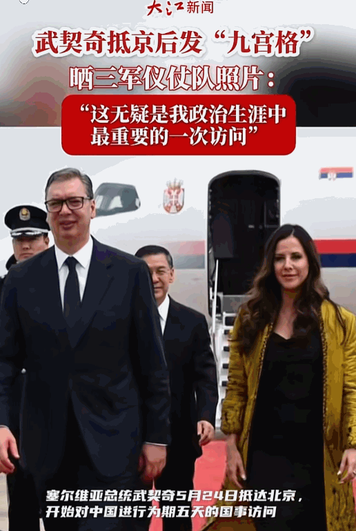要说5月24号接机，全场的焦点都让武契奇总统的夫人塔玛拉给吸引走了。大家一开始可