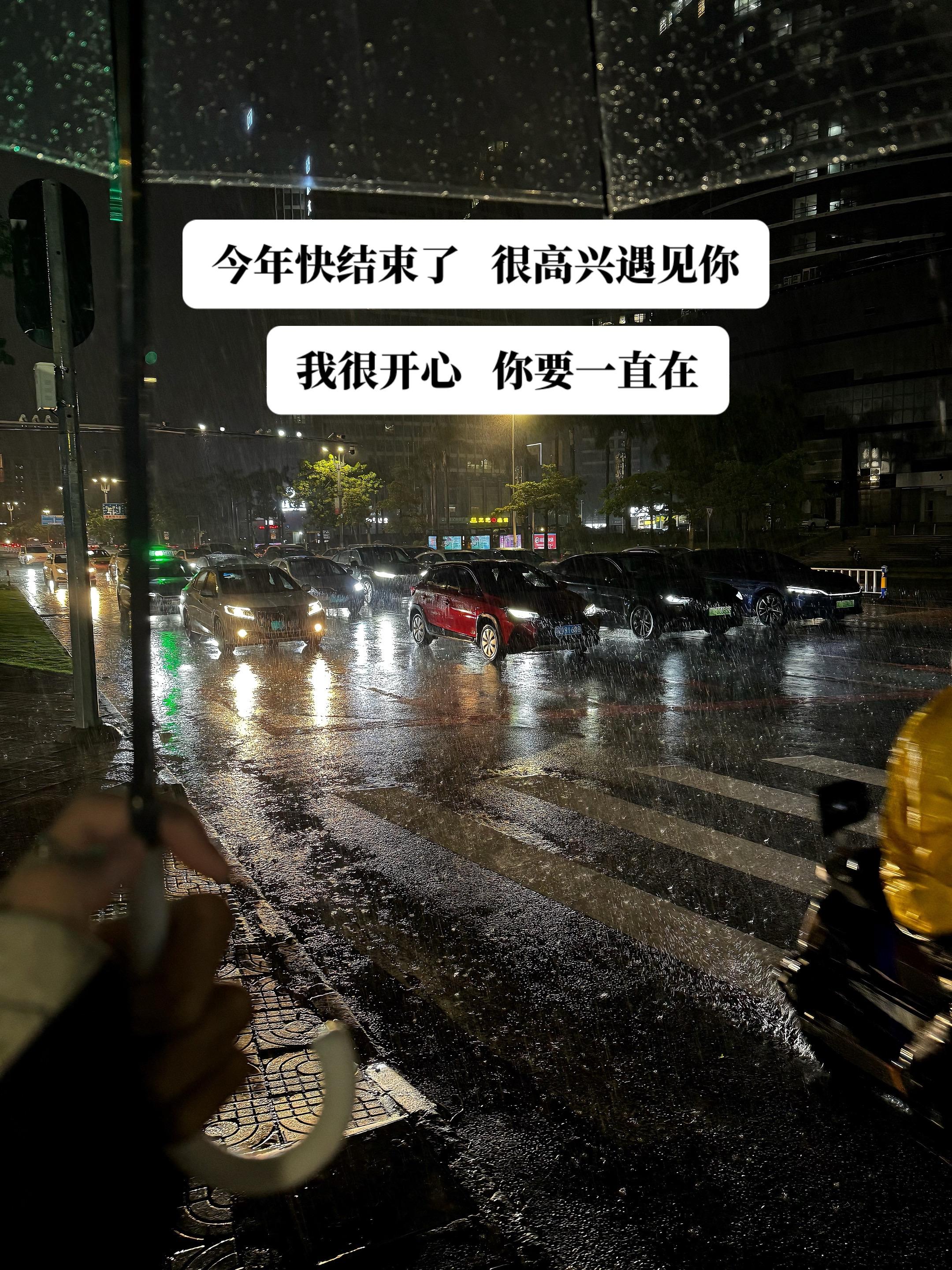 今年快结束了  很幸运遇见你  我很开心  你要一直在