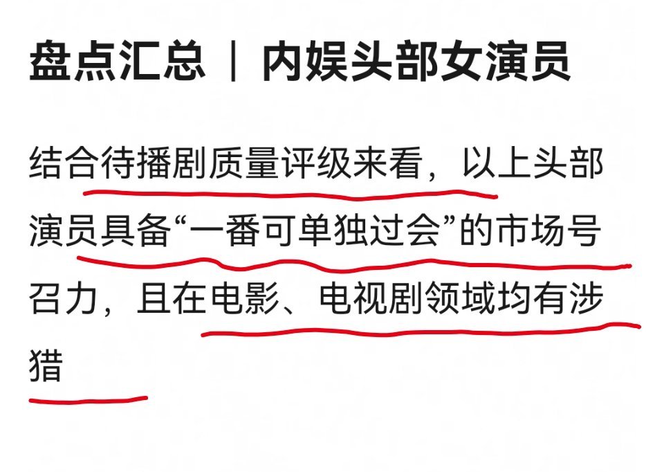 视组做的表格:内娱头部女演员🧐 ​​​