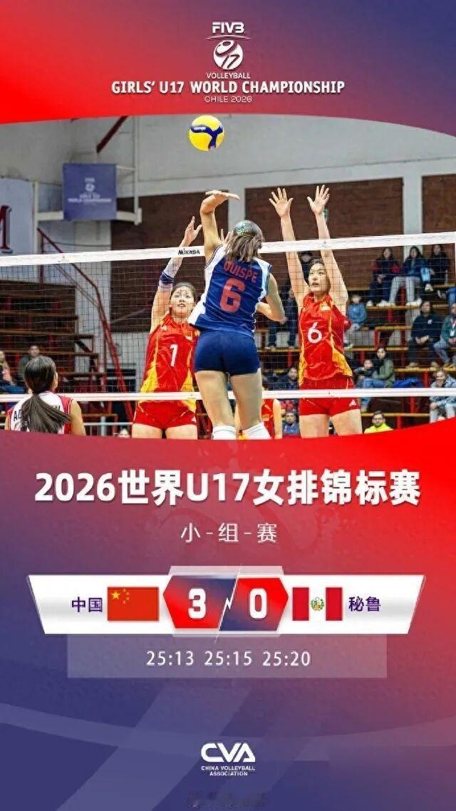 5战全胜！卫冕冠军中国女排3—0秘鲁，晋级U17女排世锦赛16强
 根据小组赛五