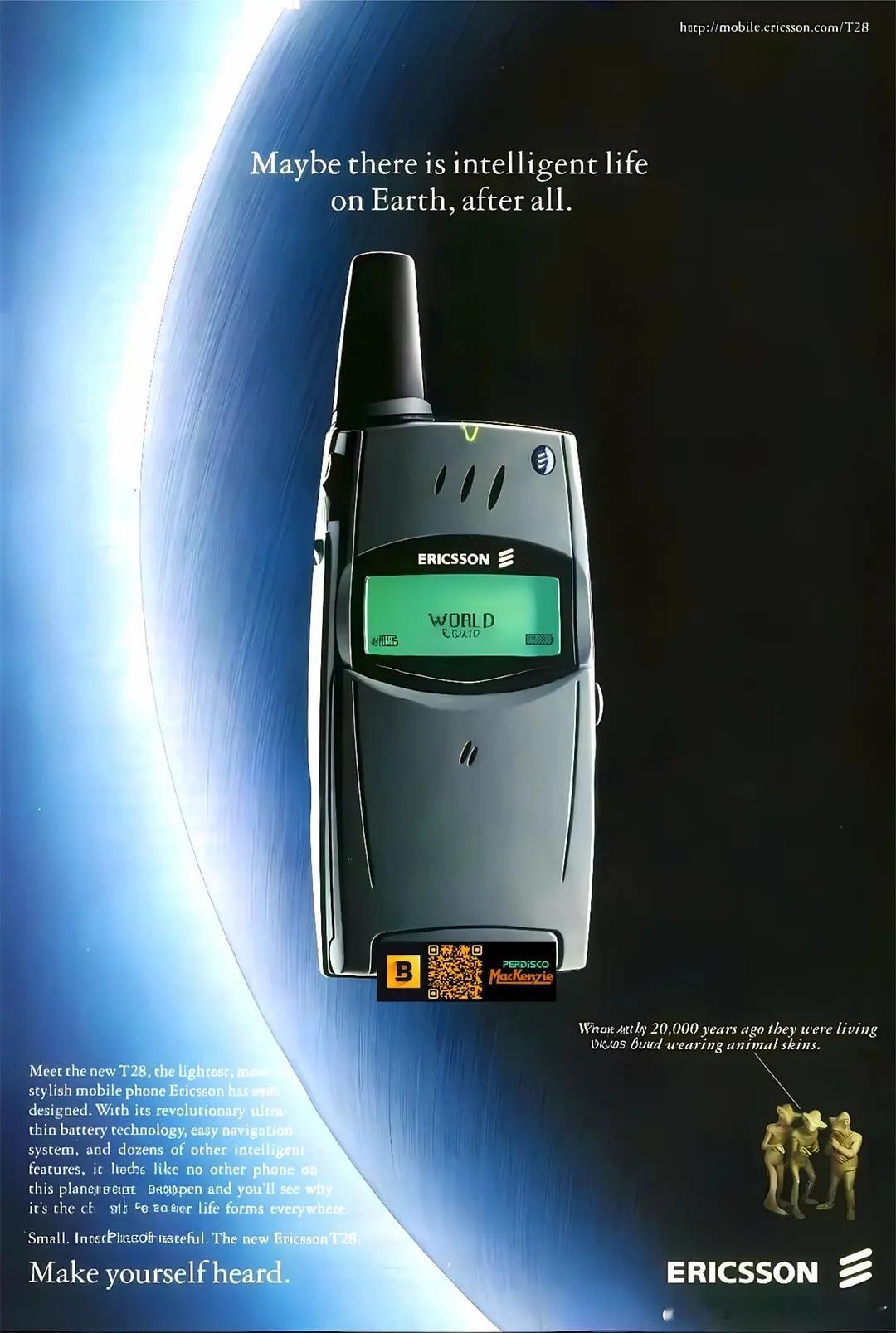 1999年，爱立信T28手机广告 