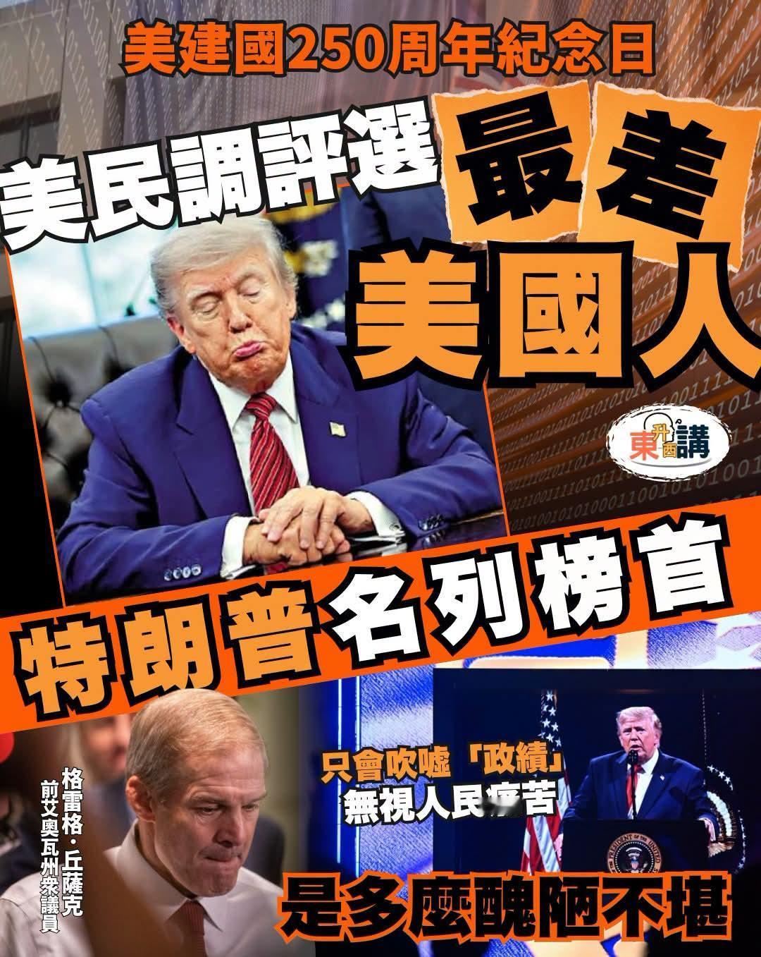 尾国建国250周年，特朗普发表演说「美国永远第一」? 但世界是这样认为?它们自己