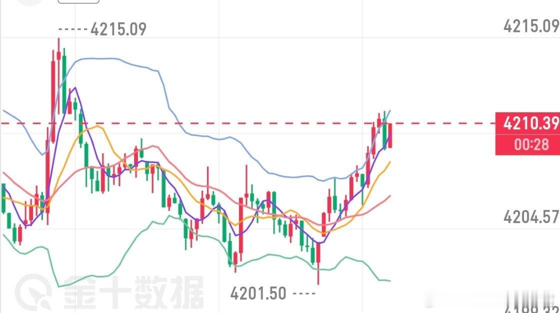 晚间参考金价4210一线继续接回空，止损4218，目标4200下方黄金策略黄金分