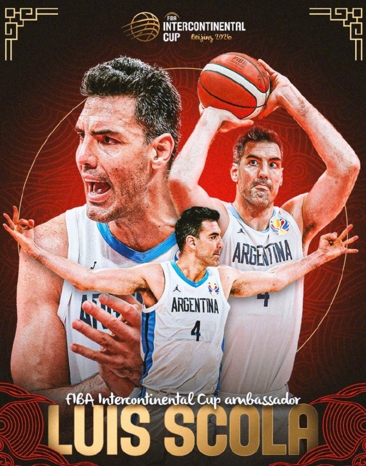 #斯科拉出任2026洲际杯官方大使#FIBA官方宣布，阿根廷传奇球星斯科拉出任2