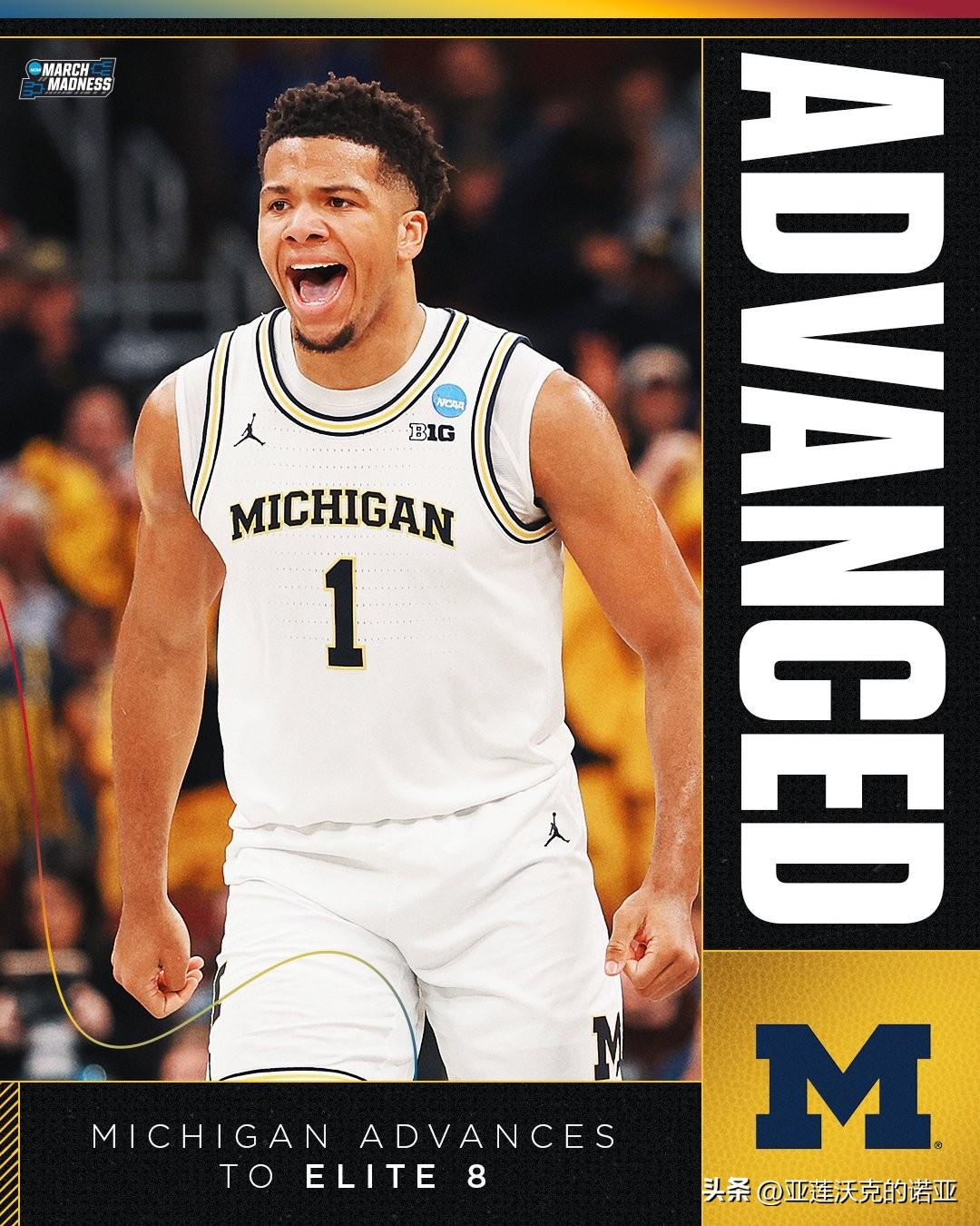 阿拉巴马在上半场还顶得住，但随着比赛深入，密歇根大学的身高优势终于显现出来，狼獾