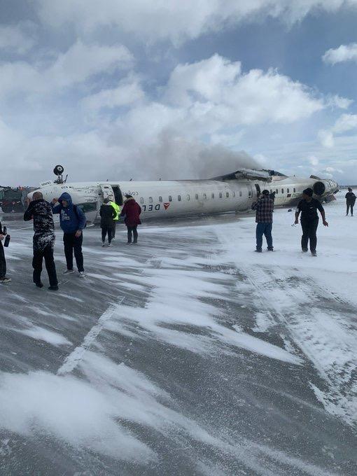 一客机在加拿大降落时发生事故！

当地时间2月17日下午，美国达美航空一架客机在