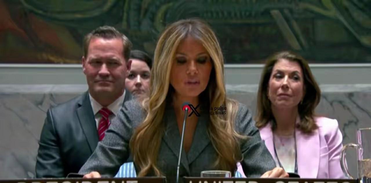 特朗普的模特老婆真的主持联合国会议，看看特朗普老婆身后的女人，是不是也是各国首领