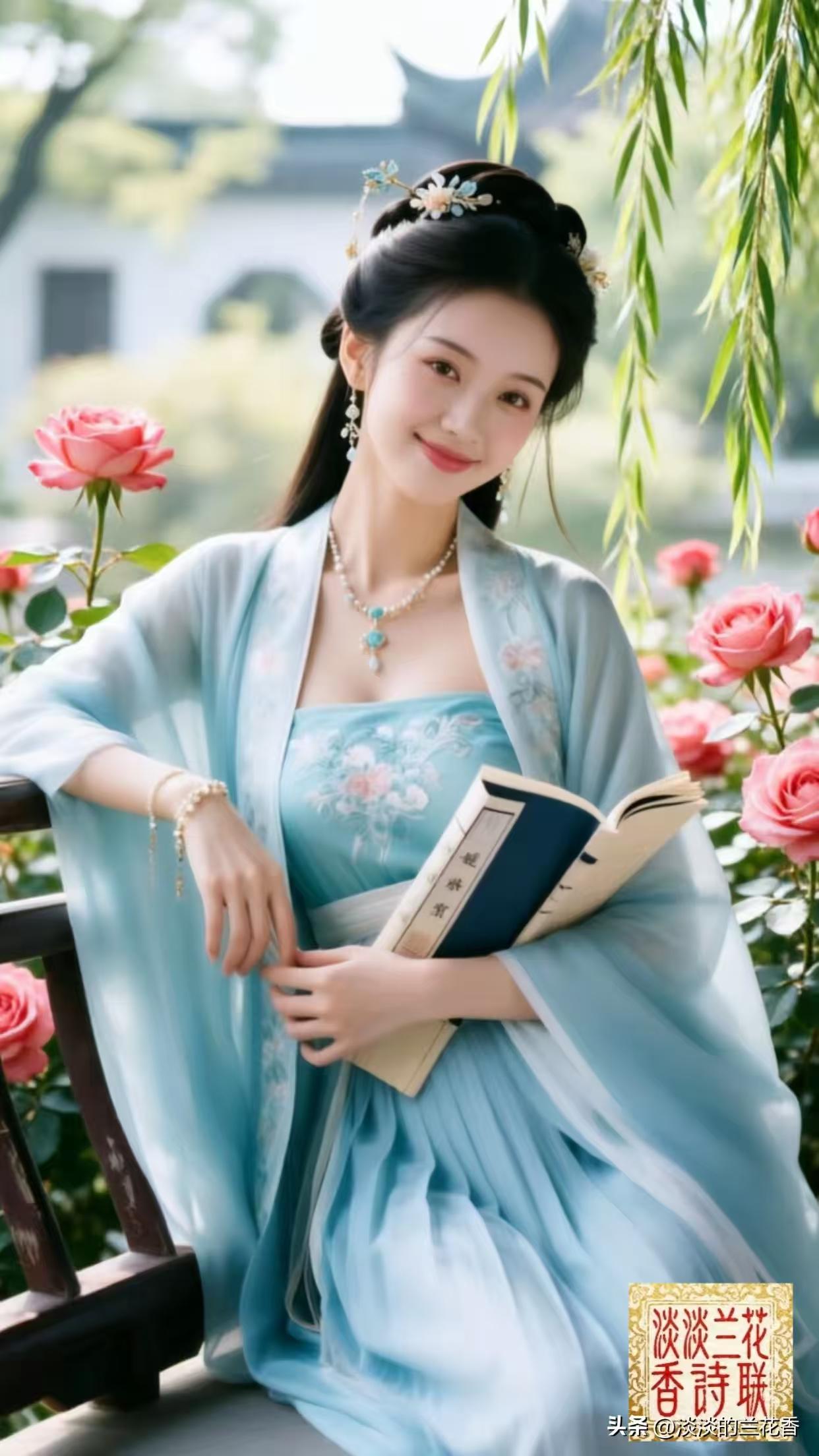 塞鸿秋·春庭唤色
春风夜入偷穿衙，
阶前月季抽新芽。
香痕轻吻青苔罅，
柳丝漫点