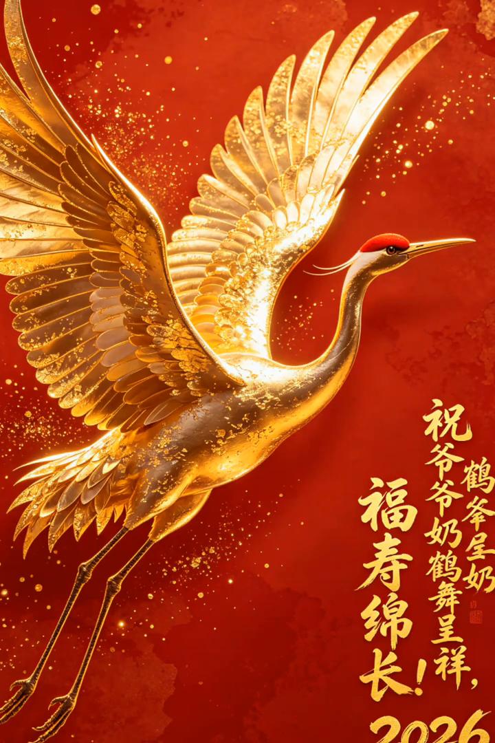 祝爷爷奶鹤舟呈祥，福寿绵长。
奶奶每一天小口敞开透明杯。