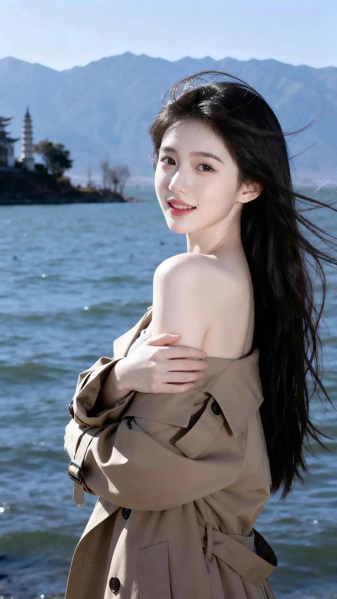 洱海真的担得起人间仙境之名！冰清玉洁的娇羞少女更添几分色彩[玫瑰]