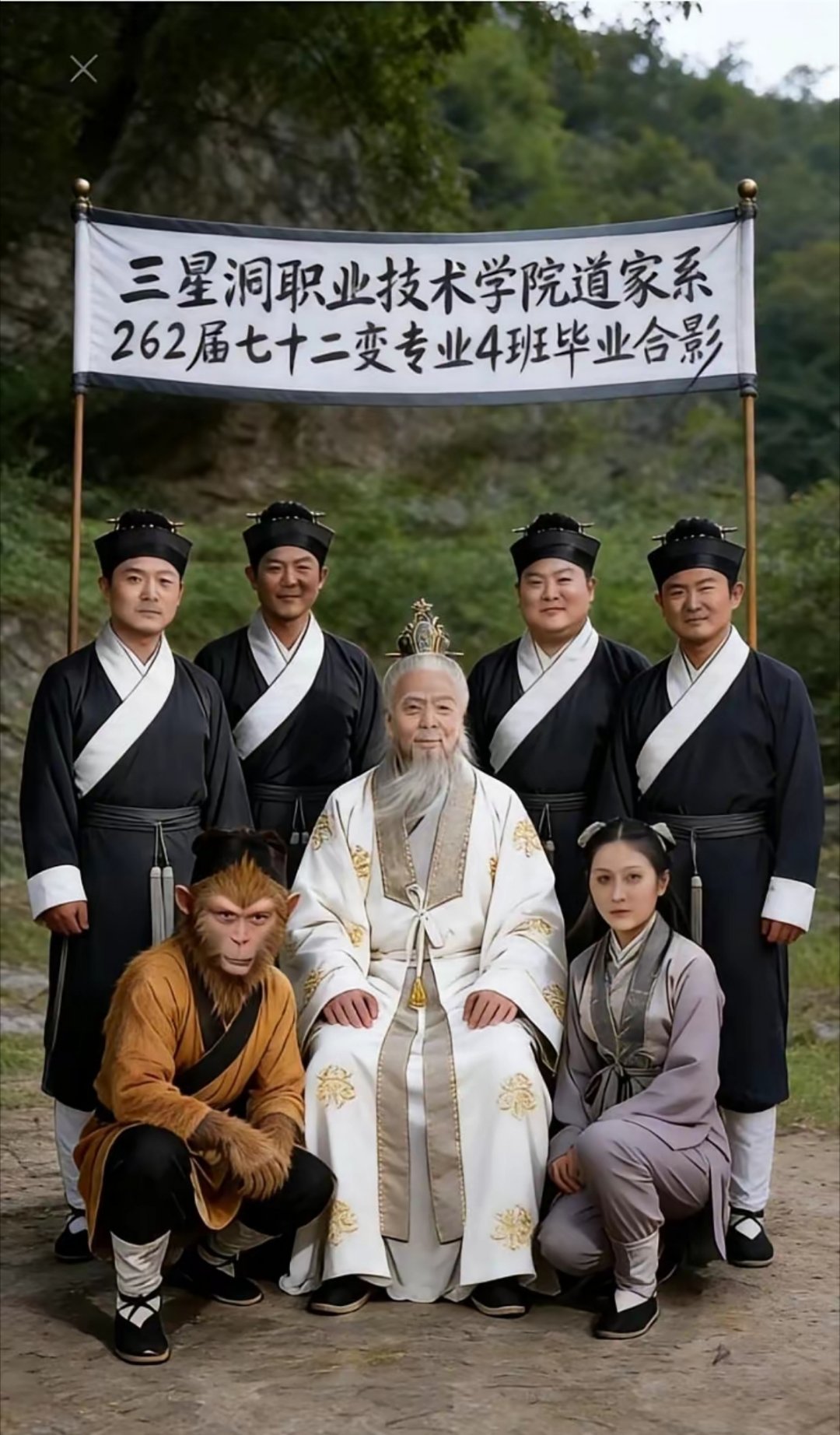 孙悟空的毕业照，哈哈 