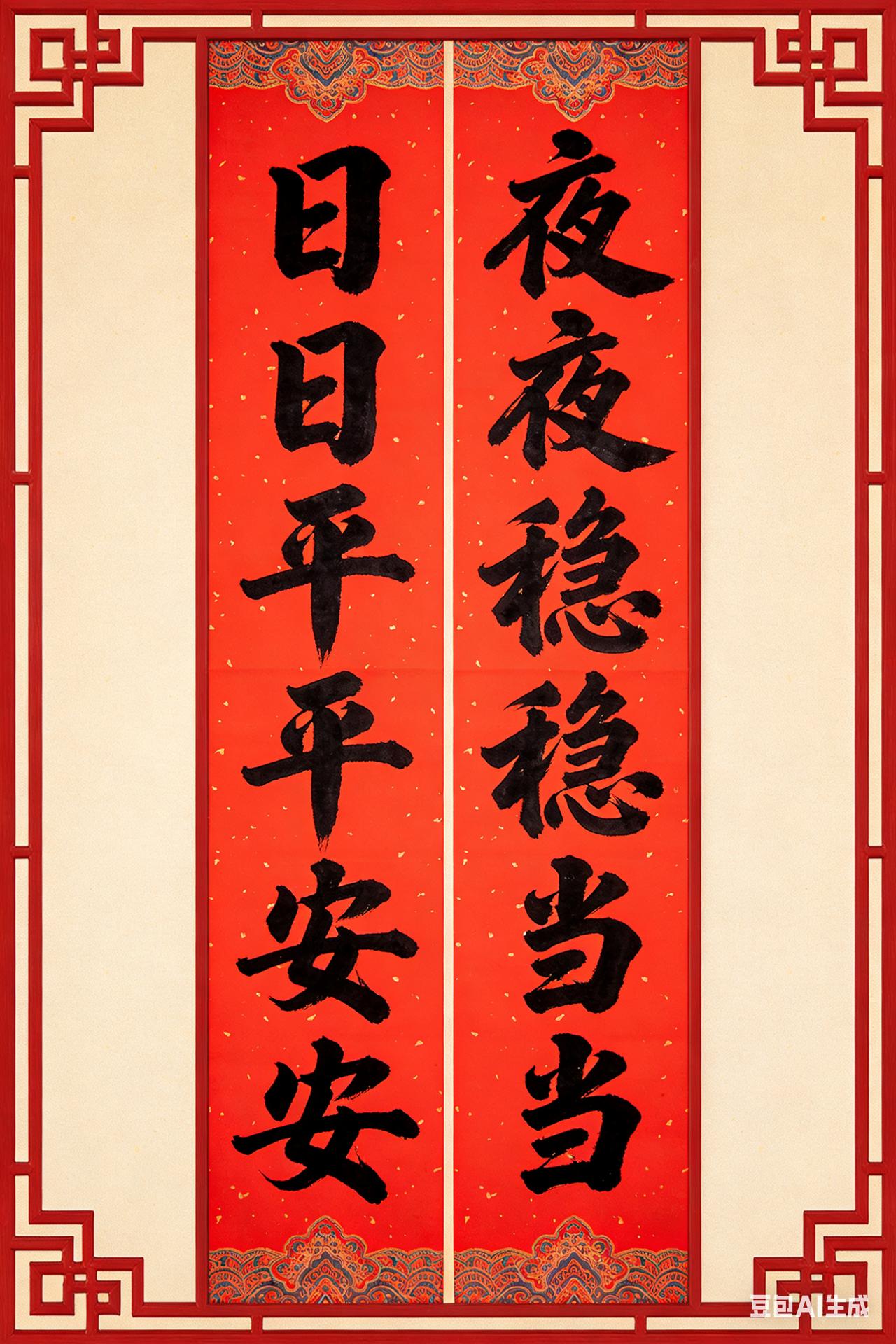 日日平平安安，求下联夜夜稳稳当当