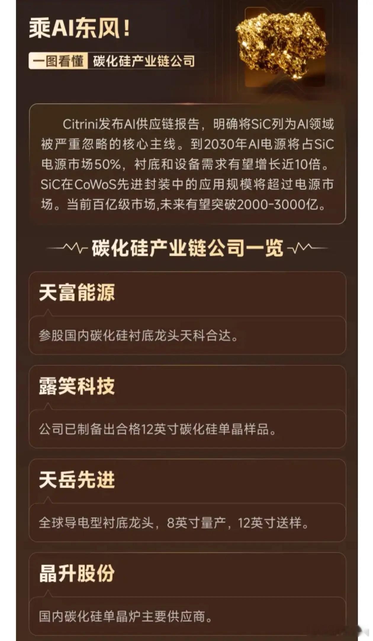 乘AI东风！一图看懂碳化硅产业链公司一览 