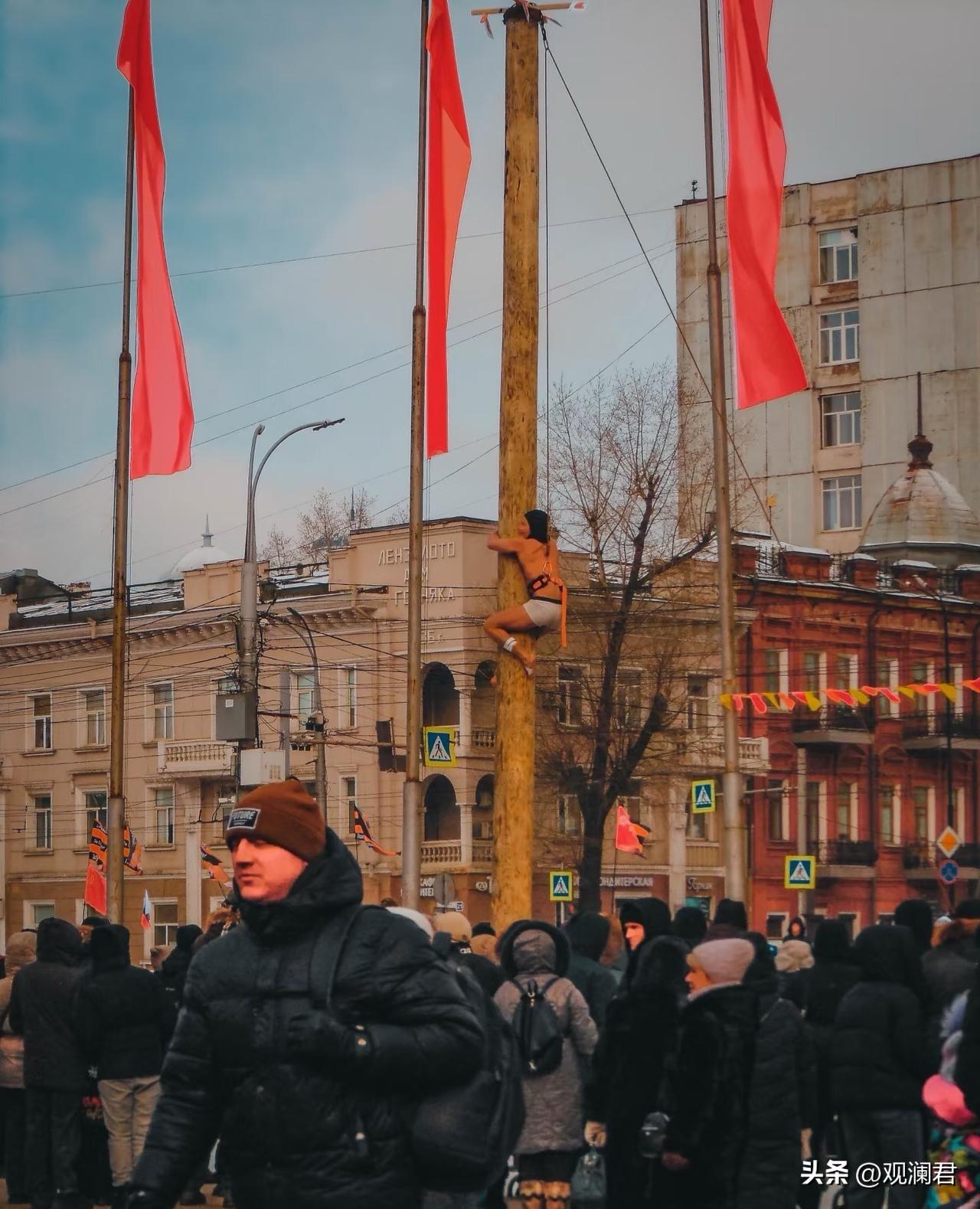 俄罗斯伊尔库茨克的谢肉节
谢肉节又称送冬节，是俄罗斯古老传统节日，为期七天，多在