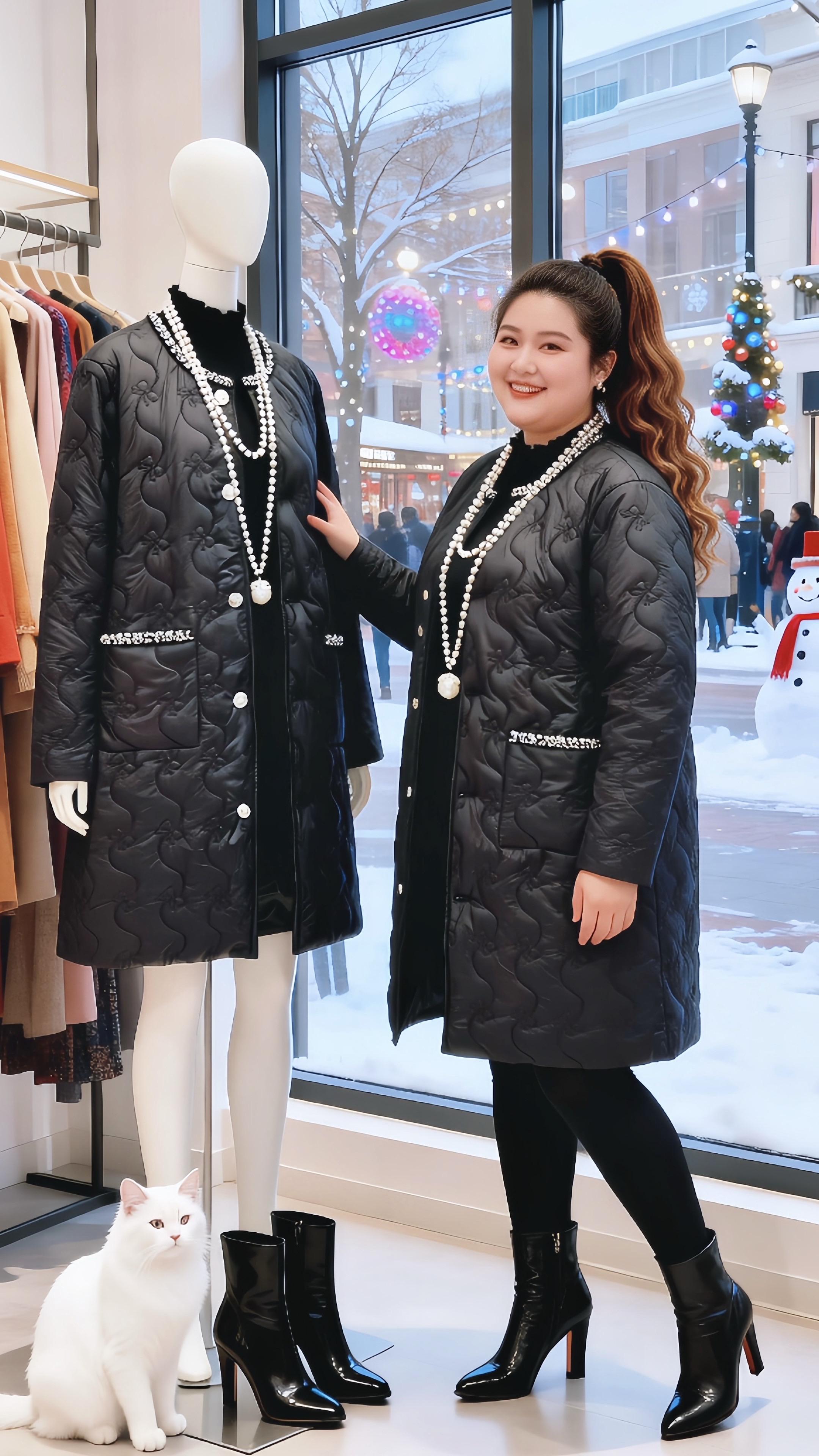 大码女装 棉服 加厚保暖年底微胖女生体面穿搭胖妹妹的冬季有效穿搭