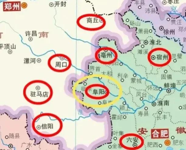 阜阳不亏为皖北地区第一中心城市啊，地理位置非常优越。如果皖北地区以阜阳为中心发展