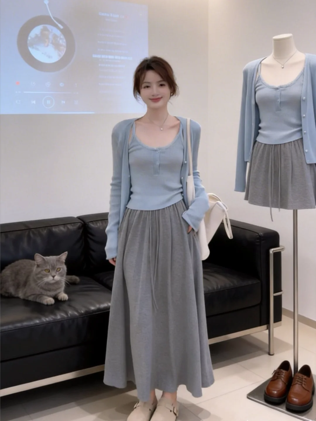 开春ootd 💕雾霾蓝+格雷灰