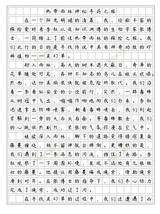 五下六《神奇的探险之旅》热带雨林优秀范文