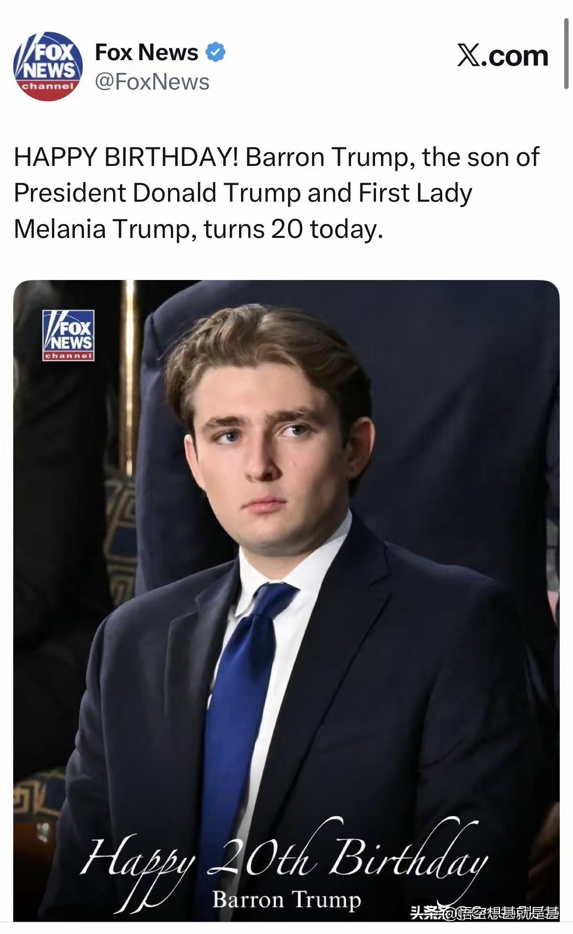 当地时间3月19日，日本首相高市早苗提前祝特朗普的小儿子巴伦生日快乐，并请特朗普