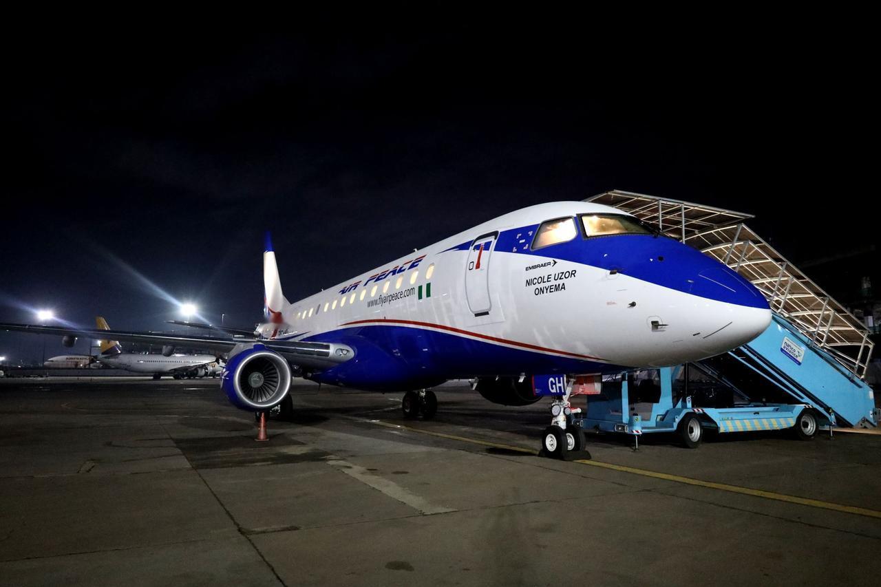 近日，尼日利亚和平航空接收首架巴航工业E175客机，这是其机队扩张计划的一部分，