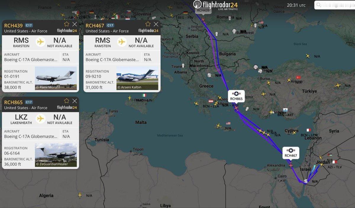 ❗美国空军C-17军用飞机抵达约旦玻利瓦尔英雄之地伊朗局势
