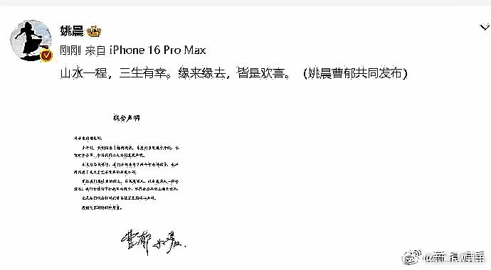 三婚天注定，七婚靠打拼[呲牙]
姚晨离婚多年后宣告天下:
我又单身了！
难怪我国