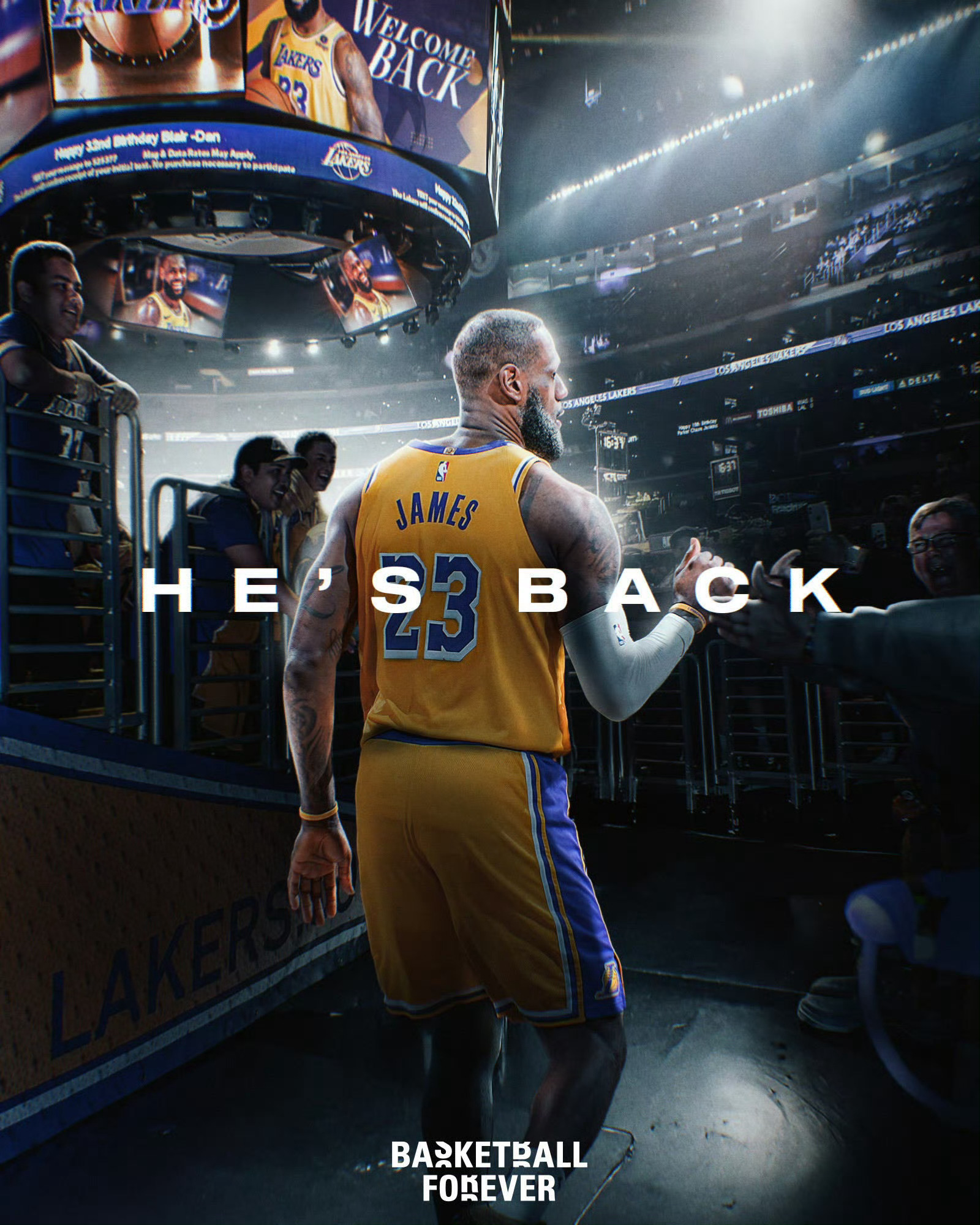 詹姆斯将在今天对阵爵士的比赛中复出，迎来第23赛季的首秀！