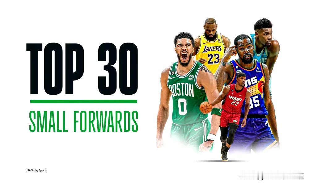HoopsHype评2024-25赛季联盟前30小前锋：
1.塔图姆
2.杜兰特