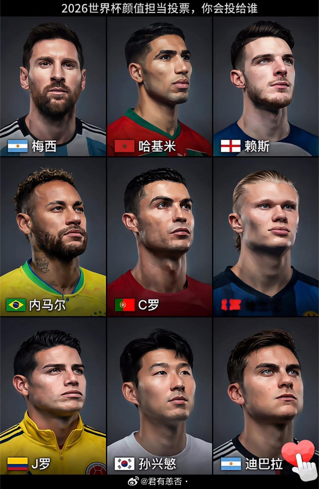2026世界杯颜值担当投票，你会投给谁？ 