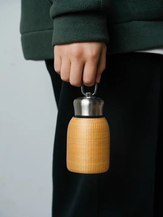 好看又安全的竹编保温杯