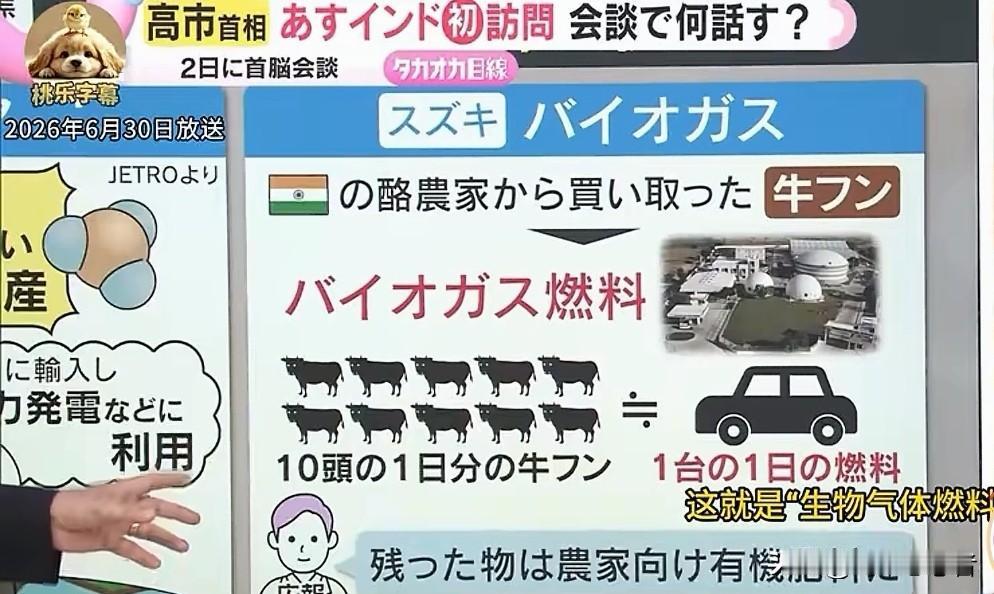 高山早苗访印，日本狂吹印度商机。利用日本技术让10头牛10天的排泄物变生物能源，