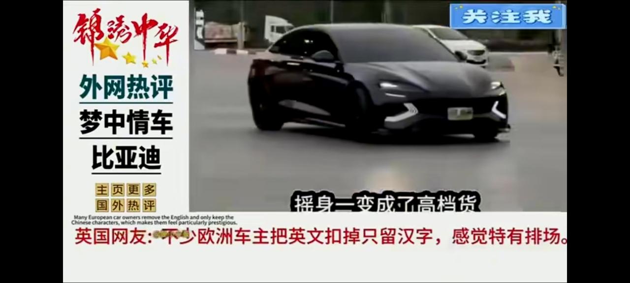 国外把中国的比亚迪英文扣掉，只保留汉字，认为这样才更有高档豪华感！
这是不是很像
