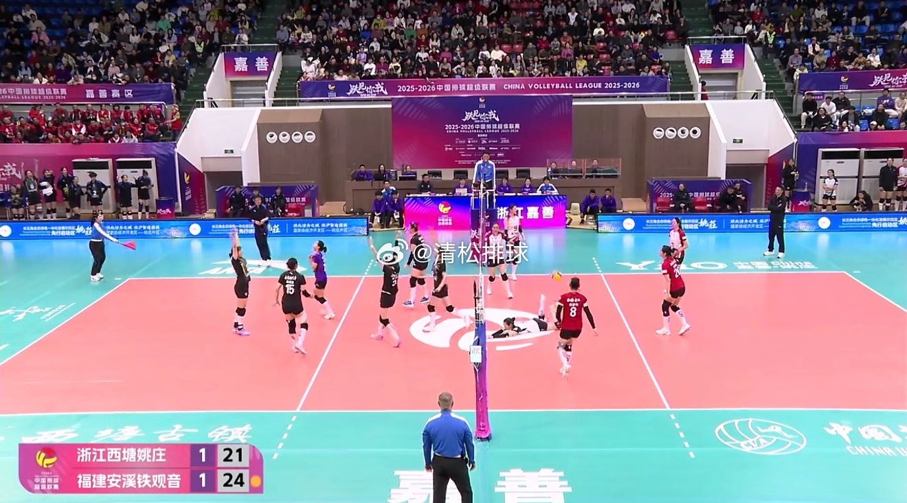 2025-2026中国女排超级联赛季后赛D组第16轮浙江西塘姚庄vs福建安溪铁观