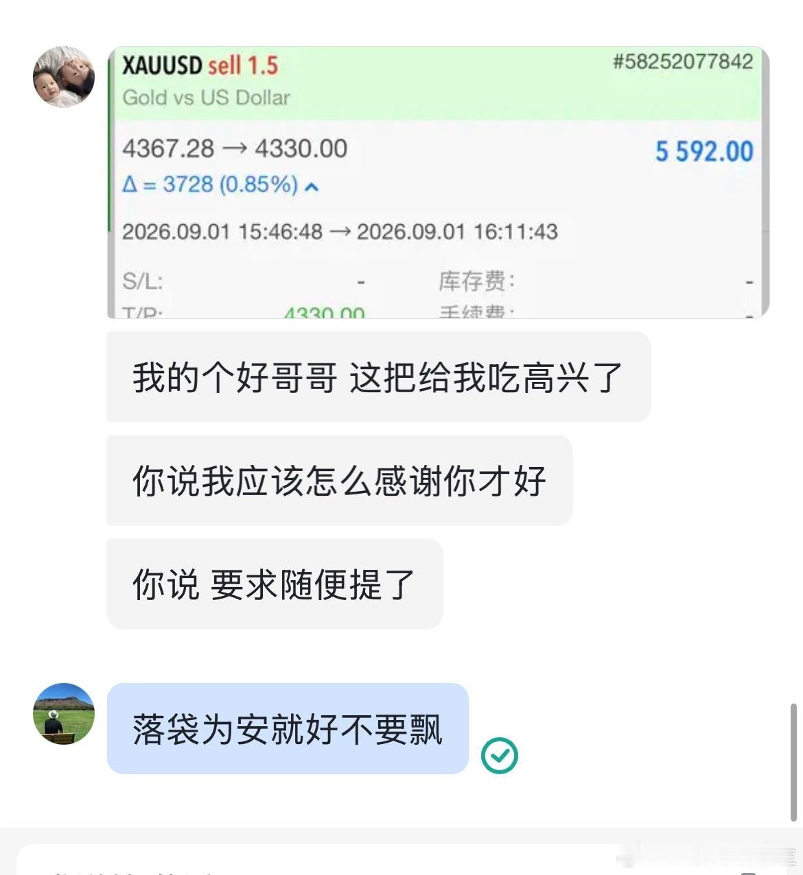 4367🈳4330止，拿下37点空间，落袋5500多🔪一波行情的兑现，从来不