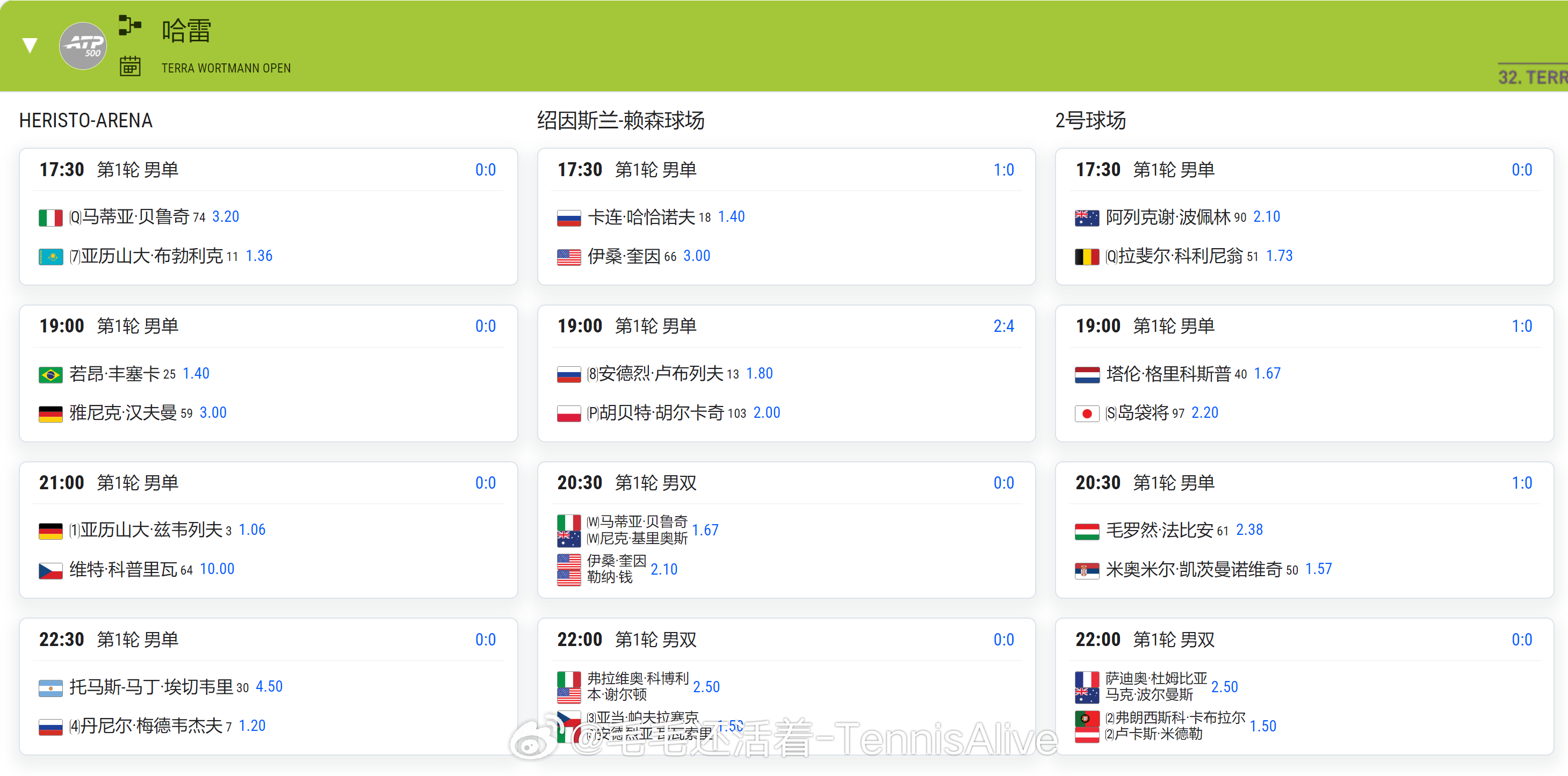 【20260616 比赛赛程+直播赛程】18:00布云朝克特vs维尔塔宁23:3