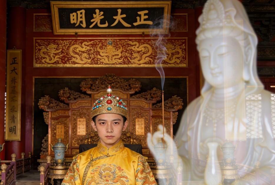 顺治帝福临，一生短暂。他六岁登基，本是清太宗皇太极第九子，却在多尔衮与豪格争位时