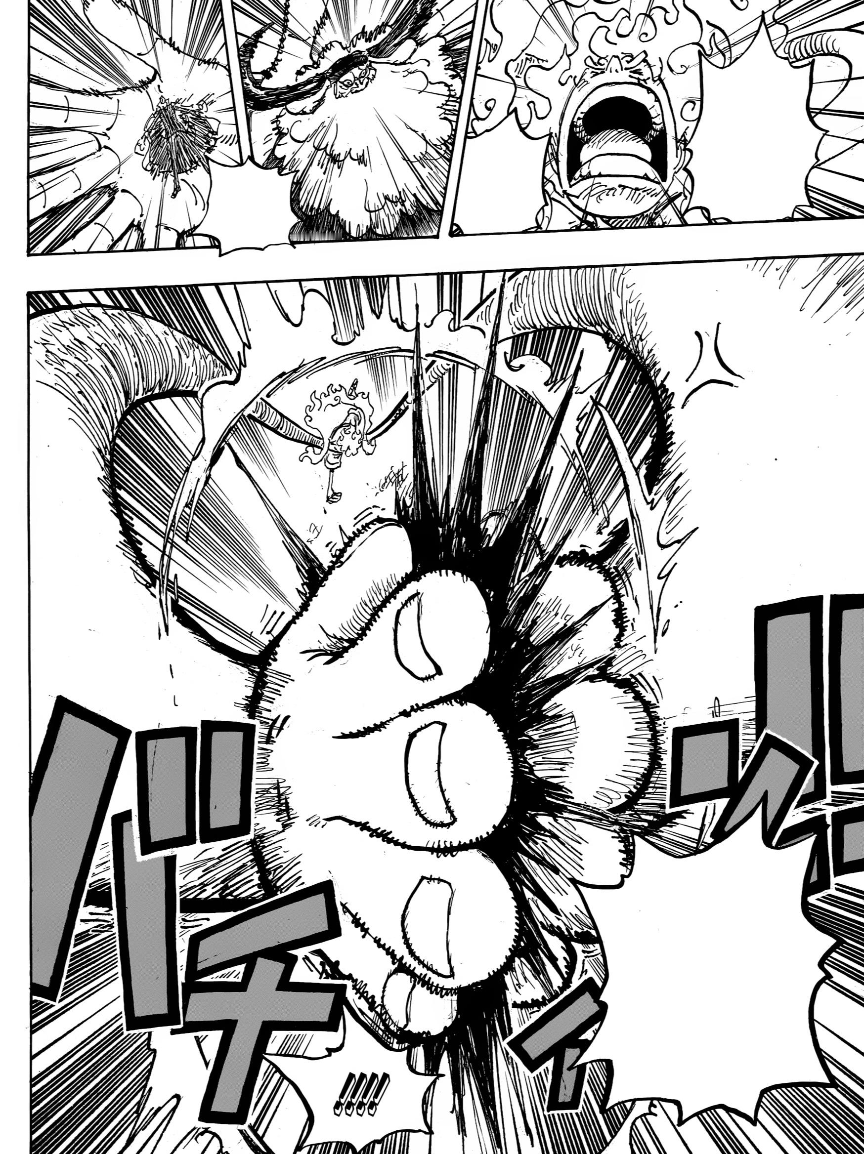 #海贼王1109话漫画# 名场面！尼卡路飞拍扁土星和黄猿(无字纯享版)！宛如拍苍