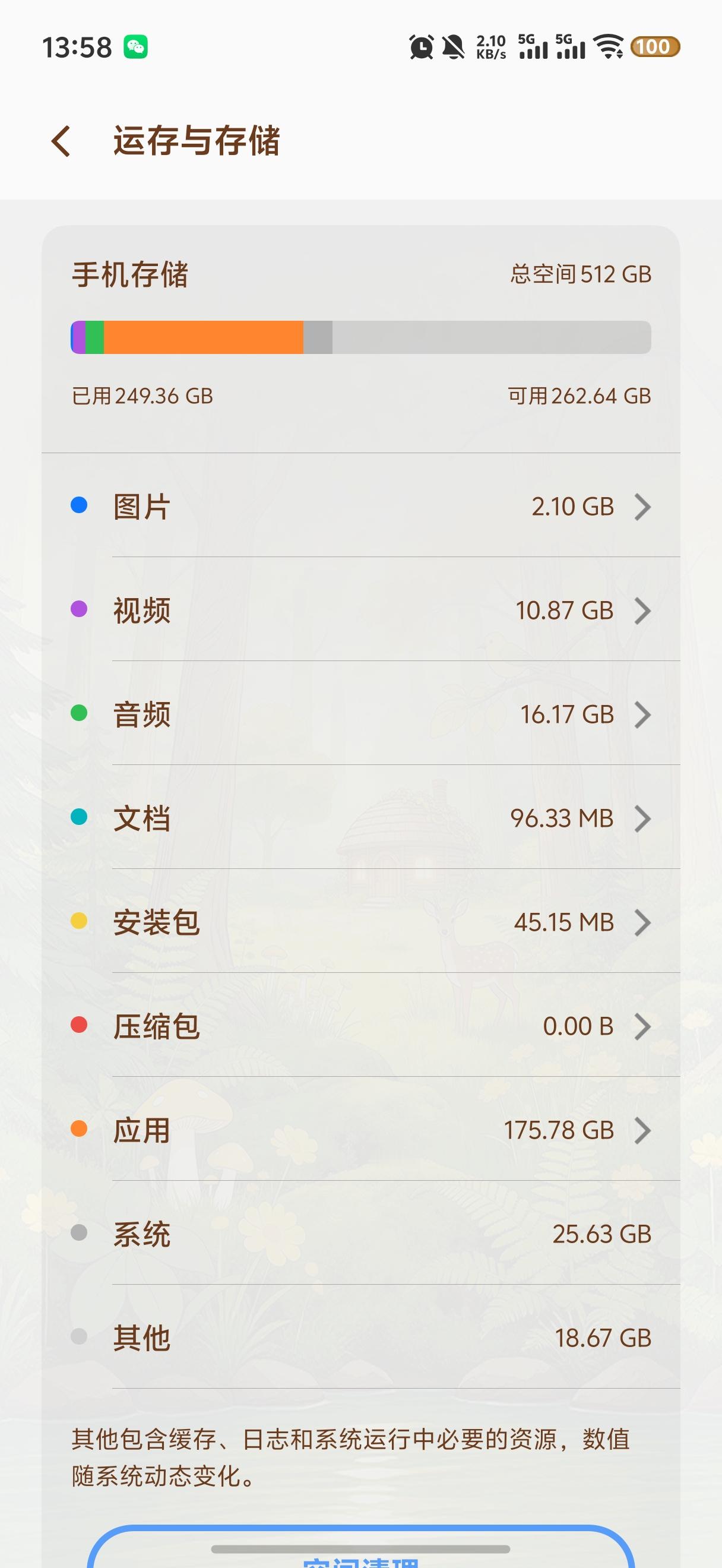 都说内存涨价，512G是目前性价比最高的配置但对于我这种喜欢拍摄、听歌的人来说，