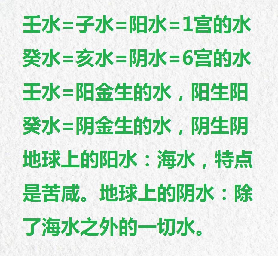 先天奇门基础知识，五行对应具体物质。壬水是什么水？代表什么物质？癸水是什么水？代
