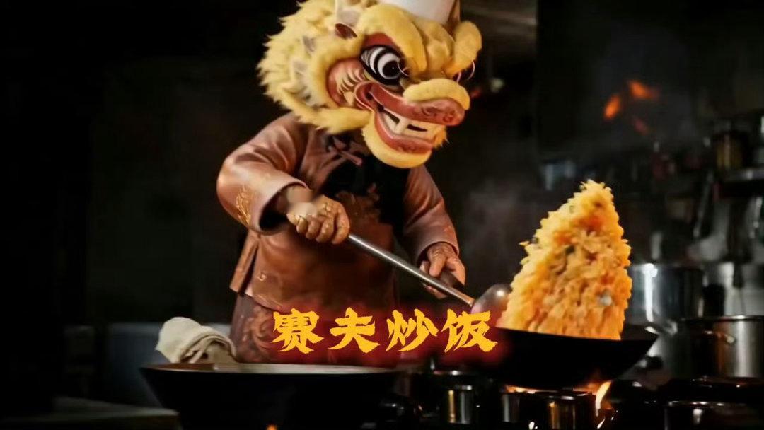 真龙餐馆宏大中式建筑，再配上腾腾升腾的烟火，巨龙站灶台前面炒菜，这才是名副其实的