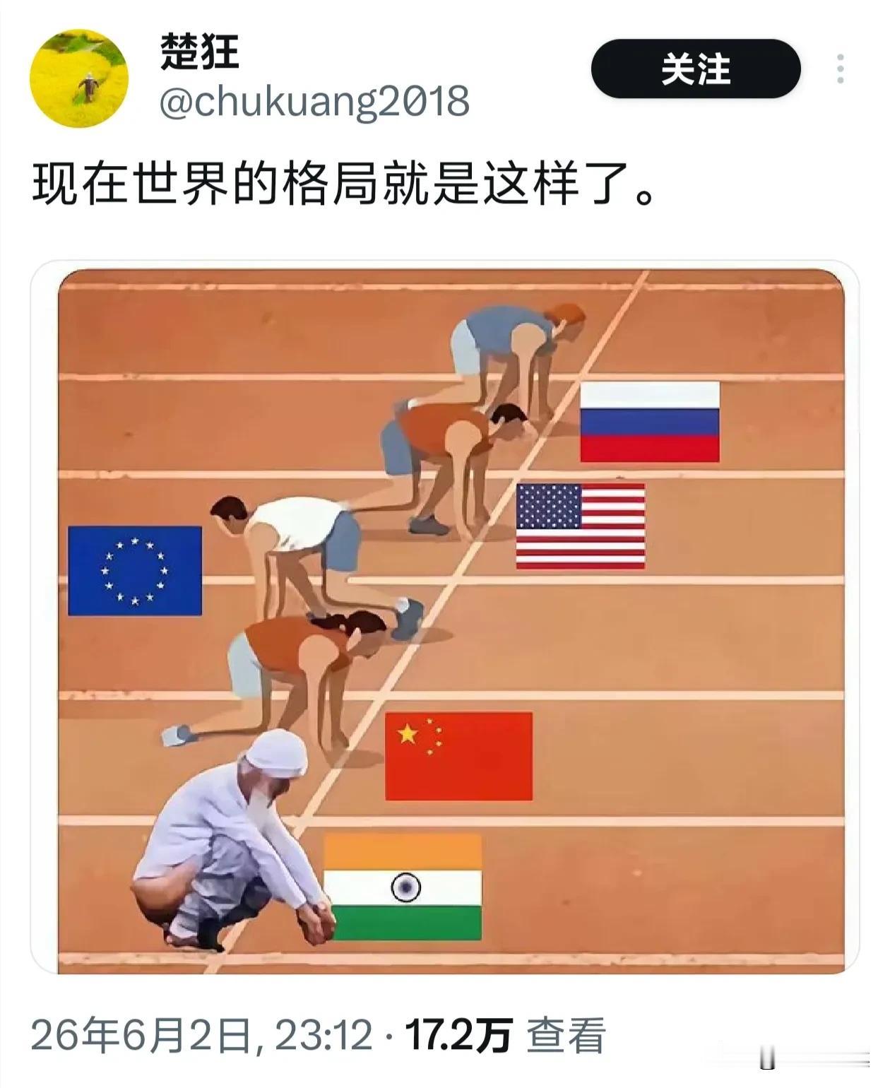当今世界局势，最直观最准确的一张图！
真正的牌桌玩家，只有中美俄三个，不管你承不