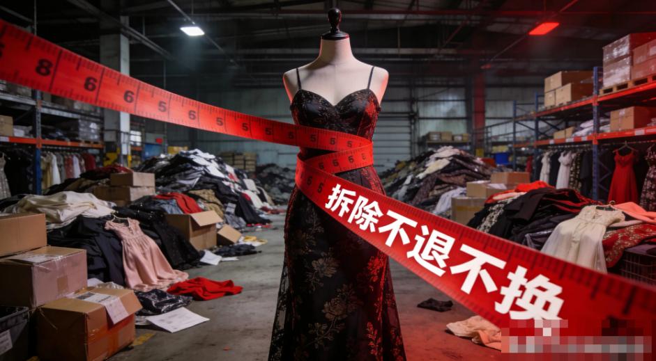 一件女装还没穿上身，先得想办法绕开身上那条2.4米长的丝带。
最近，一些电商女装