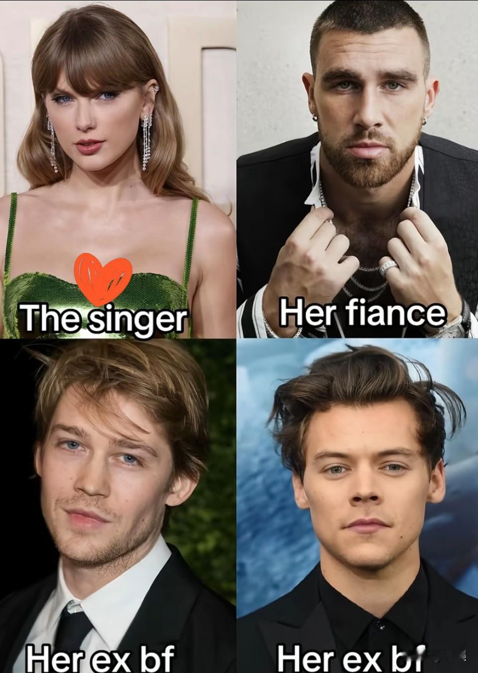 欧美女歌手现任和著名的前任…

这么一比霉霉那一溜看的还挺赏心悦目的[泪奔]…真