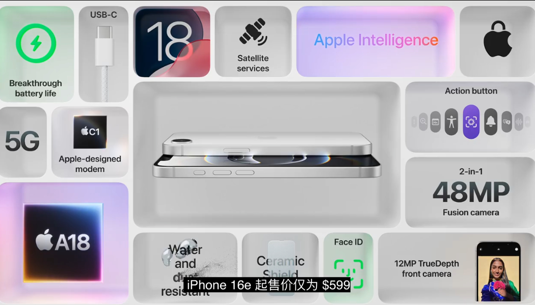 苹果发布会  如约而至，省流：不是SE4，而是叫 iPhone16e  ，但实际