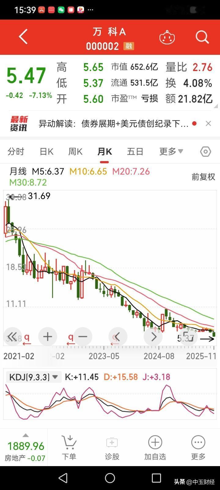 观察认为，万科的问题很严重，万科在发展的过程中，大量的通过债务杠杆进行房地产开发