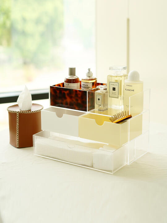 抽屉式收纳太实用！化妆台秒变ins风！