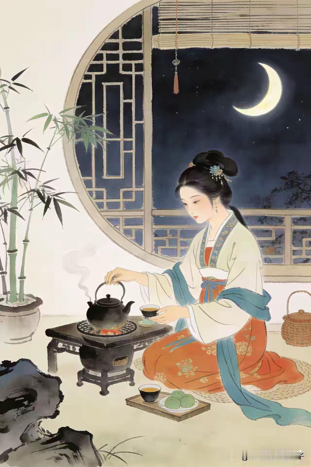 天净沙·叹凄凉
 
冷月碧落如钩，
寒霜遍野无秋。
孤室清茶自酌。
一身疏影，